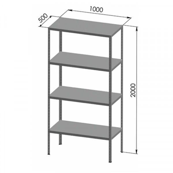 Стеллаж MS 200KD/100x50/4 Стеллаж MS 200KD/100x50/4