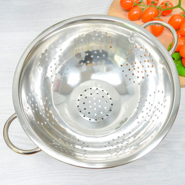 Дуршлаг нерж 24 см 2 ручки HE4402-24 Дуршлаг нерж 24 см 2 ручки HE4402-24