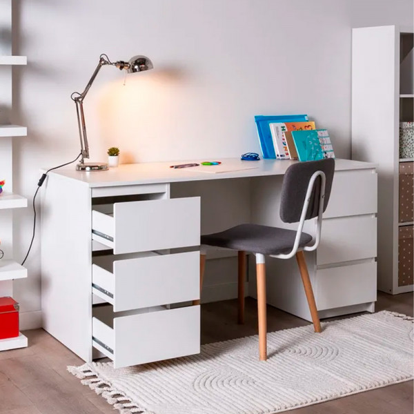 Стол письменный с ящиками "Кастор" белый Стол письменный с ящиками "Кастор" белый