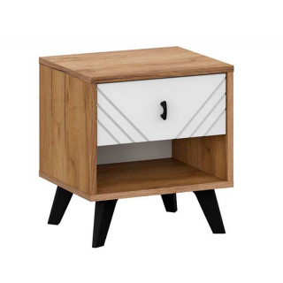 Тумба прикроватная "Байкал" Дуб Золотой/Белый матовый