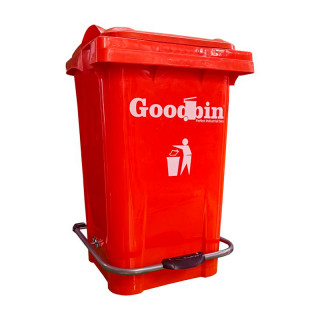 Мусорный  бак 50л Goodbin с педалью красный