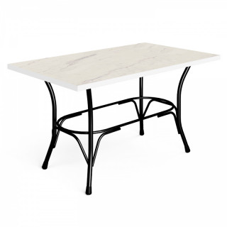 Стол Лавр (1600х800 столешница F цв.Люкс) мрамор светлый