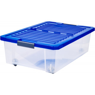 Ящик для хранения "Unibox" 30 л на роликах (синий)