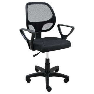 Кресло мод. KL836 (сид.ортопед) пласт крест.пластик черный