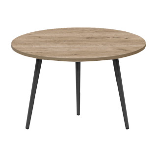 Стол журнальный с ножк.мет.конус..40см (D-600 столешница 16 мм цв.Люкс) дуб крафт серый