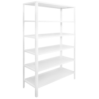 Стеллаж металлический "LS6" 6 полок (М) белый шагрень