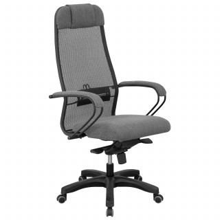 Кресло "Сакура Плюс" (мет.каркас, бабоч. NB001S, подл.мет.№11 с накл.) гобелен 17м серый