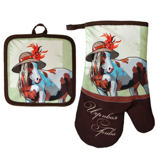 Прихватка с рукавицей "Игривая грива" HN88-555