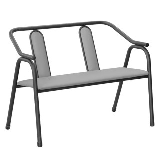 Прага скамья 2 мест.2 м.эл.гоб/кзам серый