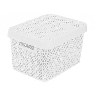 Корзина "Элемент" 17л (с крышкой)(белый)