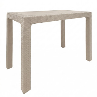 Стол пластик PLASTİK 70*120 RATTAN MASA бежевый