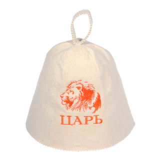 Шапка для бани и сауны с вышивкой "Царь" "Банные штучки", войлок /20